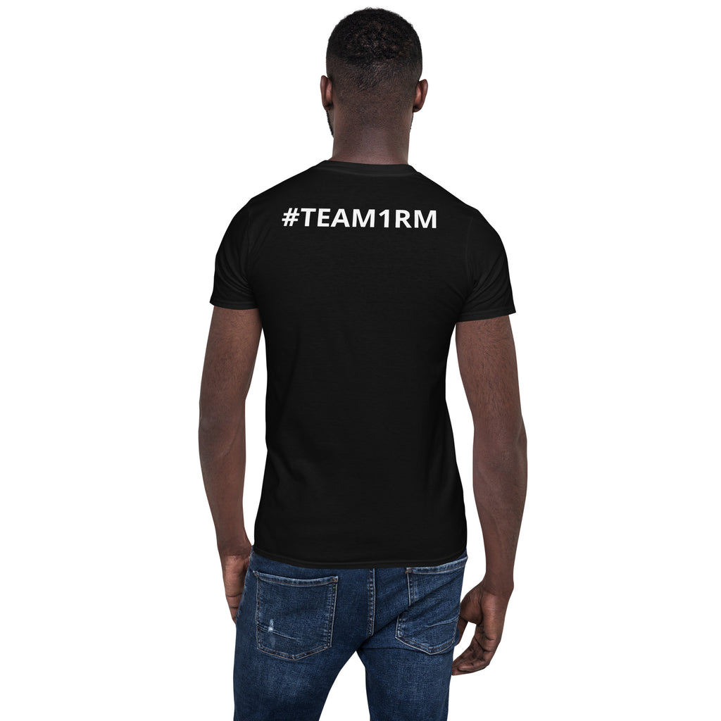 Camiseta de manga corta unisex logo color y trasero blanco