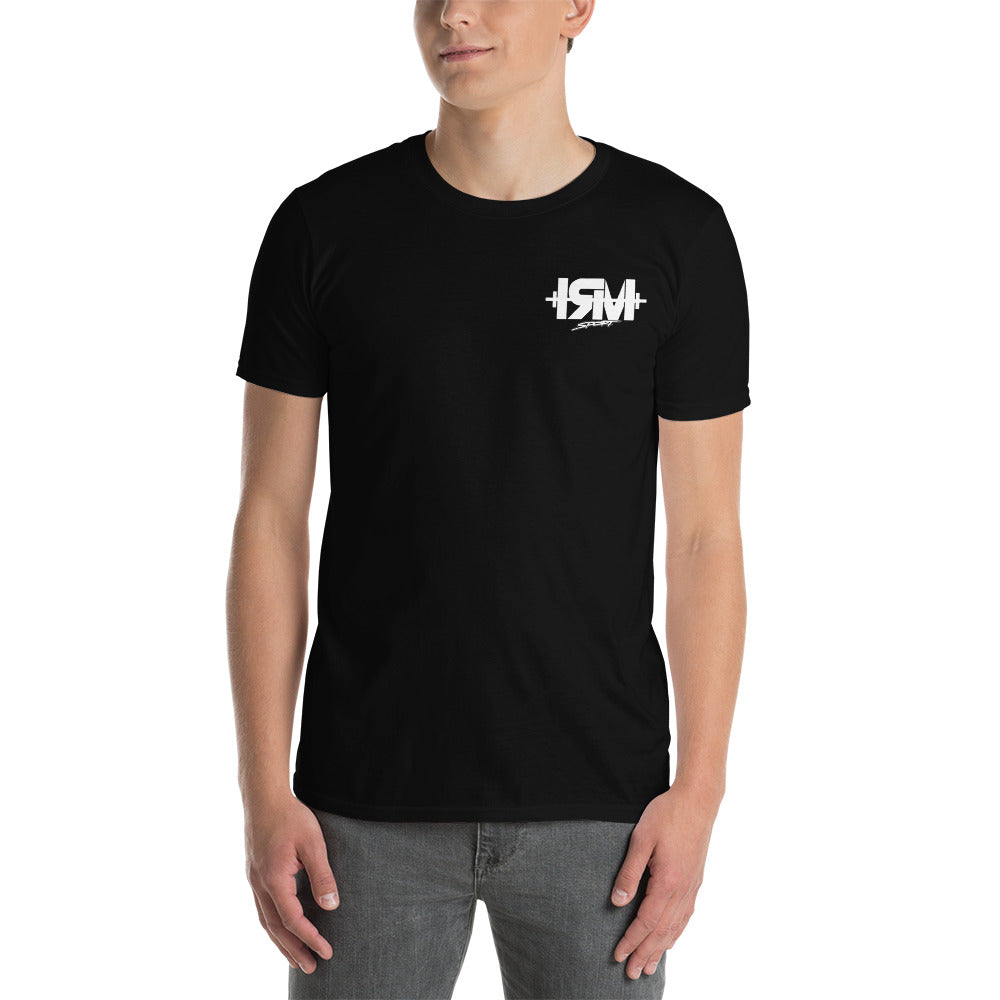 Camiseta de manga corta unisex # TEAM1RM Logo blanco