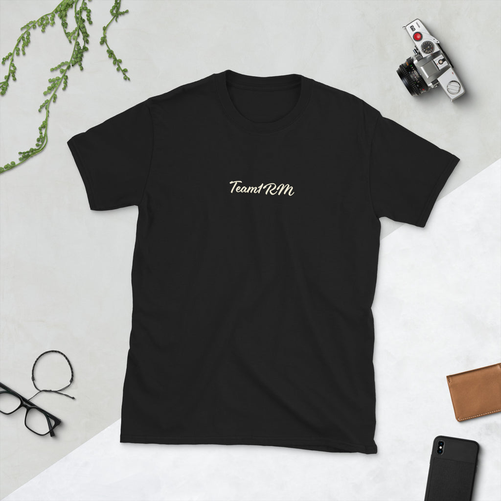 Camiseta de manga corta unisex 1RM Frase trasera