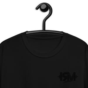 Camiseta de manga corta unisex logo negro sin letras traseras