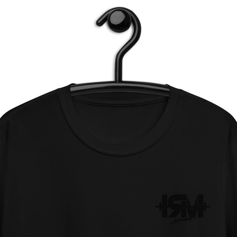 Camiseta de manga corta unisex logo negro sin letras traseras