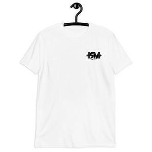 Camiseta de manga corta unisex logo negro sin letras traseras