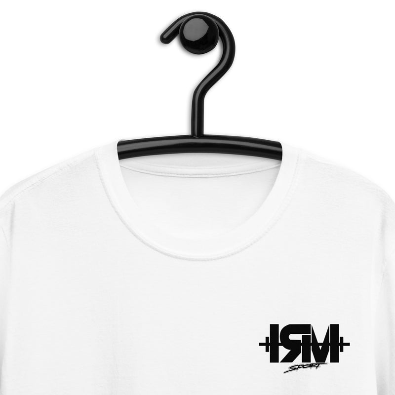 Camiseta de manga corta unisex logo negro sin letras traseras
